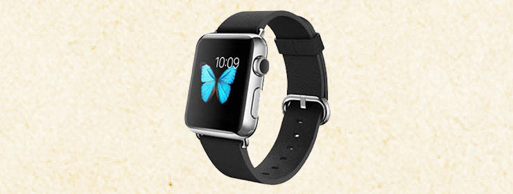 Apple-Watch不锈钢表壳黑色经典扣式表带